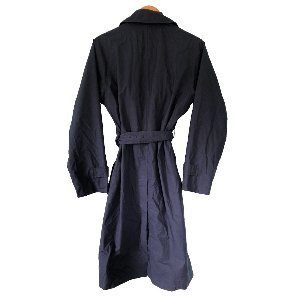 Ralph Lauren Sport Womens Trench Coat Womens Size Medium Navy Blue Belted Cotton - Picture 5 of 9